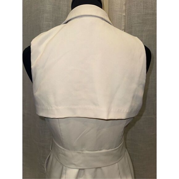 Banana Republic Factory Sleeveless Trenchcoat Dress in Off White/Stone Sz 2P - Picture 9 of 17